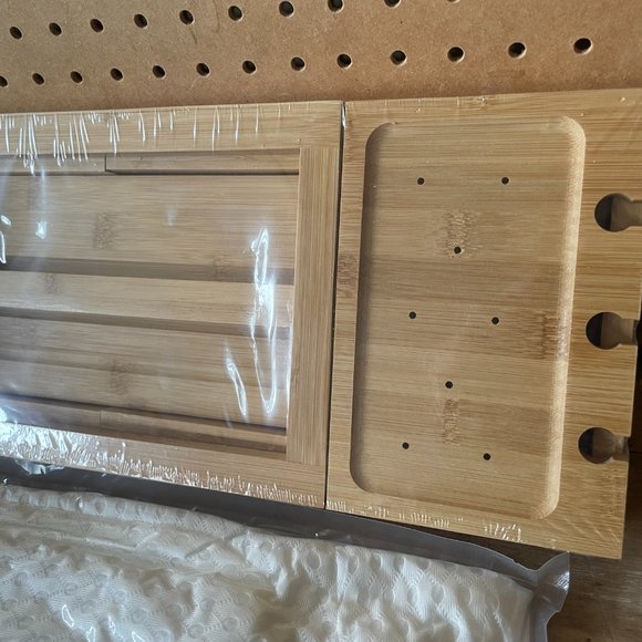 *New* Bamboo Bathtub Caddy Tray & Pillow - Picture 8 of 9